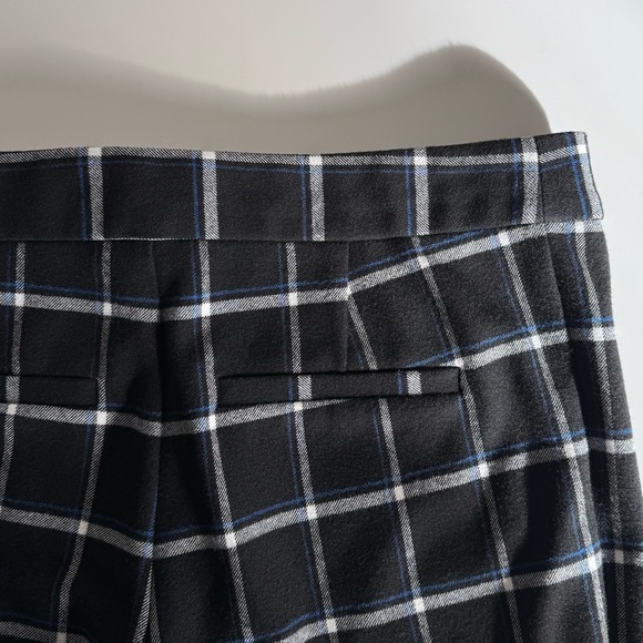 NWOT Derek Lam 10 Crosby High-Waist Grid-Print Flared-Leg Crepe Pants - Picture 9 of 10